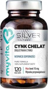 Cynk chelat diglicynian cynku 15 mg wsparcie odporności 120 kapsułek MyVita Silver