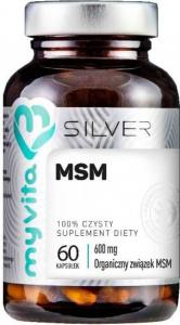 MSM Organiczny związek MSM 600mg 60 kapsułek MyVita Silver Pure