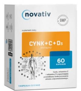 Novativ Cynk + C + D3 Immuno, 60 kapsułek