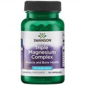 SWANSON TRIPLE MAGNESIUM Kompleks trzech form MAGNEZU 400 mg / 30 kapsułek Magnez