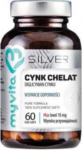 Cynk chelat diglicynian cynku 15 mg wsparcie odporności 60 kapsułek MyVita Silver