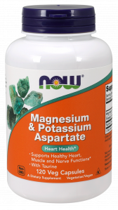 Magnesium & Potassium Aspartate Magnez, Tauryna i Potas 120 kapsułek NOW FOODS