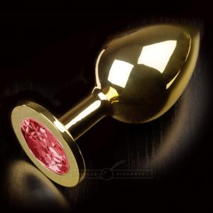 Korek analny z różowym kryształem Dolce Piccante rozmiar L