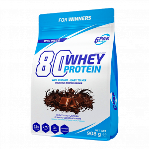 6PAK 80 Whey Protein 908g o smaku czekoladowym