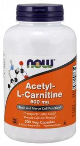 Acetyl LKarnityna HCI 500 mg 200 kapsułek NOW FOODS