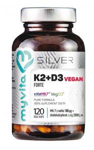 MyVita Silver, Witamina K2+D3 Vegan Forte, 120 kapsułek