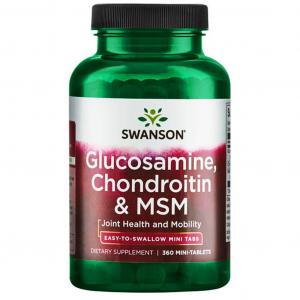 SWANSON Glukozamina, Chondroityna & MSM 125 mg/ 100 mg/ 50 mg / 360 mini tabletek