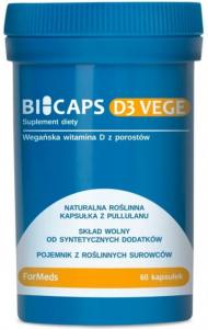 ForMeds BICAPS Witamina D3 2000IU VEGE Wegańska D-3 z porostów - suplement diety - 60 kapsułek