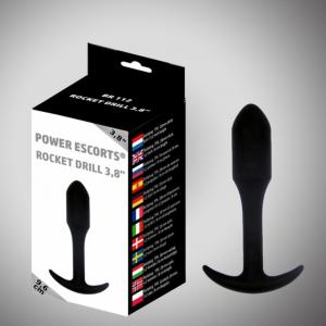 Rocket drill 3,8 inch black anal plug 3,8 inch / 9,6 cm