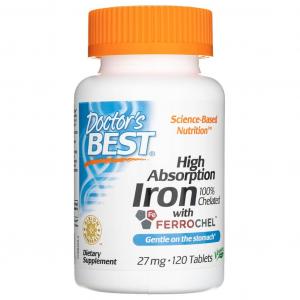 Iron 27 mg Żelazo 120 tabletek Doctor's Best