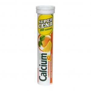 Calcium 300mg + witamina C pomarańczowe, 20 tabletek musujących