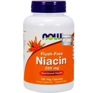 NOW Foods Niacyna NIACIN Flush-free + Inozytol 250mg 180 kapsułek - suplement diety
