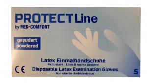 Protect line med-comfort, Rękawice lateksowe, rozmiar S, 100 sztuk (HIT)