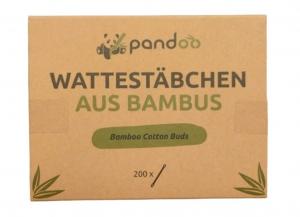 (DE) Pandoo, Patyczki higieniczne, bambusowe, 200 sztuk (PRODUKT Z NIEMIEC)