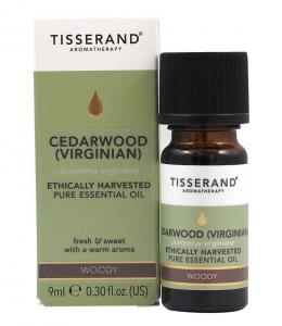 Cedarwood Virginian Ethically Harvested Olejek z Drzewa Cedrowego 9 ml Tisserand Aromatherapy