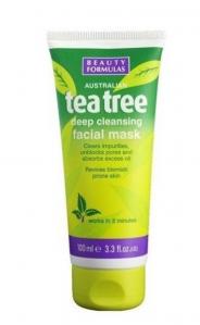 Beauty Formulas Oczyszczająca Maska glinkowa do twarzy Tea Tree, 100 ml