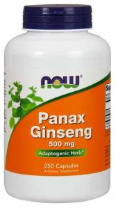 Panax Ginseng Żeń szeń 500 mg 250 kapsułek Now Foods