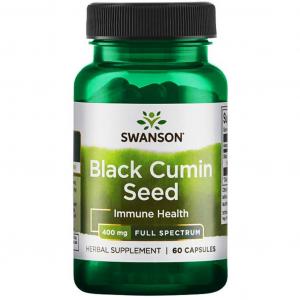SWANSON Full Spectrum Black Cumin Seed CZARNY KMIN - nasiona czarnego kminu CZARNUSZKA 400 mg 60 kapsułek