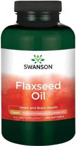 Olej z siemienia lnianego Flaxseed Oil EFAs 1000mg 200 kapsułek Swanson