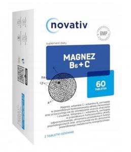 Novativ Magnez B6 + C, 60 tabletek
