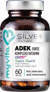 Witaminy ADEK forte kompleks 60 kapsułek MyVita Silver Pure DATA:12-2023