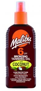 (DE) Malibu Bronzing Coconut Olejek do opalania SPF6, 200ml (PRODUKT Z NIEMIEC)