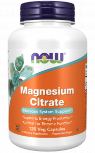NOW FOODS Magnesium Citrate 888mg (133mg magnezu), 120vcaps. - Cytrynian magnezu
