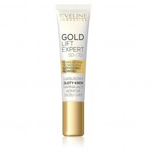 Eveline Gold Lift Expert 50/70+ luksusowy złoty krem napinający kontur oczu i ust 15ml