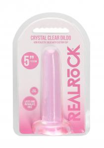 Małe Dildo z Przyssawką Crystal Clear Realrock 13,5 cm Różowy