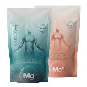 Płatki do kąpieli Mg12 (100% biszofit) 1kg + Sól Epsom Mg12 (100% kizeryt) 1kg