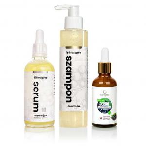 Bionigree - Zestaw do skóry głowy Serum oczyszczające + Łagodny szampon + Serum pobudzające - 100 ml + 250 ml + 50 ml