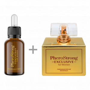 PheroStrong EXCLUSIVE for Women - Perfum 50ml + Concentrate 7,5ml - Perfumy z Feromonami + Bezzapachowy Koncentrat Feromonów