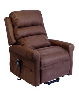 Fotel rozkładany geriatryczny pionizujący dla seniora STYLEA II : Kolor_fotele - Czekoladowy, Rodzaj tapicerki - Alcantara