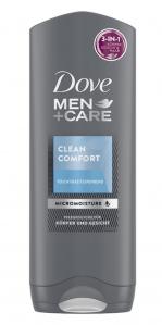 (DE) Dove Men+Care, Żel pod prysznic zapewniający przyjemne uczucie na skórze, łagodna formuła, 400ml (PRODUKT Z NIEMIEC)