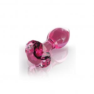 Różowy korek analny ze szkła Icicles nr 79