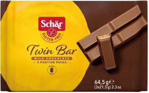 Twin bar wafelki w czekoladowe bezglutenowe 3x21.5 g Schar