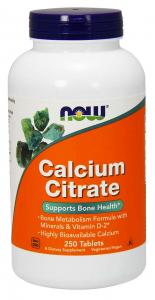 Calcium Citrate Cytrynian Wapnia 250 tabletek NOW FOODS