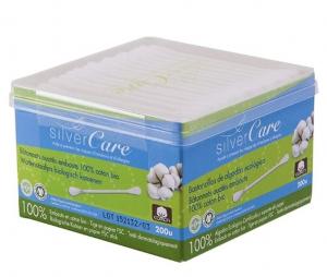 Masmi Silver Care Patyczki higieniczne do uszu z bawełny organicznej, 200 sztuk