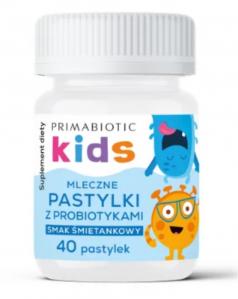 PrimaBiotic Mleczne pastylki z probiotykami o smaku śmietankowym 40 sztuk