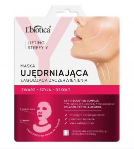 L'Biotica Lifting Strefy Y Ujędrniająca maska do twarzy łagodząca zaczerwienienia, 1 komplet