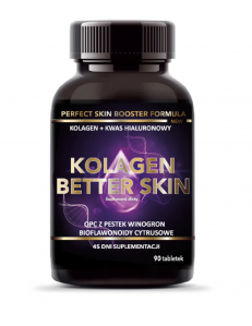 Kolagen Better Skin Kwas Hialuronowy + Cynk + Witamina C + Bioflawonoidy 90 tabletek Intenson
