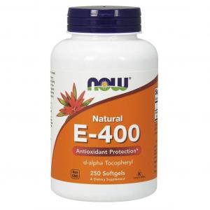 NOW Foods Witamina E-400 Natural (D-alfa-tokoferyl) NATURALNA -suplement diety- 250 kapsułek