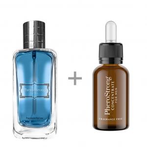 PheroStrong for Men - Perfum 50ml + Concentrate 7,5ml - Perfumy z Feromonami + Bezzapachowy Koncentrat Feromonów