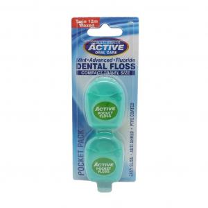 Mint Dental Floss nić dentystyczna miętowa woskowana z fluorem 2x12 metrów