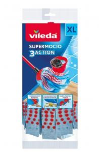 (DE) Vileda, SuperMocio 3Action Velour, Wkład do mopa, 1 sztuka (PRODUKT Z NIEMIEC)