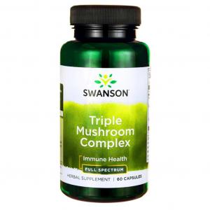 SWANSON Full Spectrum Triple Mushroom Kompleks Maitake Reishi Shiitake 60 kapsułek Grzybki - suplement diety