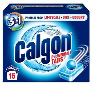 (DE) Calgon, Powerball Tabs, Tabletki odkamieniające do pralki, 15 sztuk (PRODUKT Z NIEMIEC)