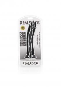 Zakrzywione Dildo Realistyczne na Przyssawce Realrock 20,5 cm Czarny