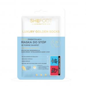 Luxury Golden Socks złota zmiękczająca maska do stóp w formie skarpet 1 para