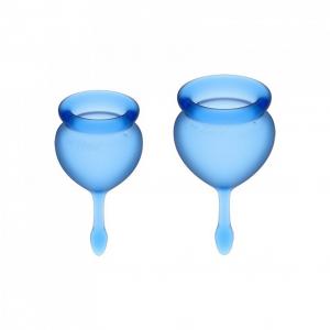 Feel Good Menstrual Cup zestaw kubeczków menstruacyjnych 15ml + 20ml Dark Blue